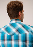 Roper Mens Short Sleeve Snap Deep Pool Ombre Western Shirt - Tall Fit - Roper