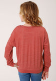 Roper Girls Long Sleeve Knit Poly Rayon Jersey Long Sleeve Scoop Neck T T-Shirt - Roper