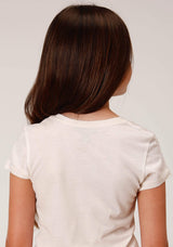 Roper Girls Short Sleeve Knit Poly Rayon Cream Short Sleeve T T-Shirt - Roper - Flyclothing LLC