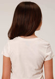 Roper Girls Short Sleeve Knit Poly Rayon Cream Short Sleeve T T-Shirt - Roper - Flyclothing LLC