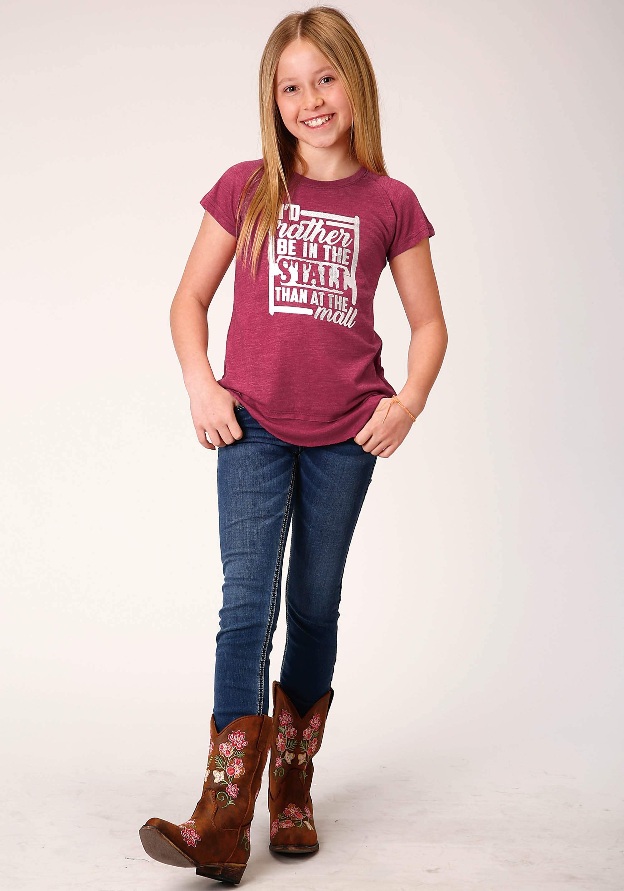 Roper Girls Short Sleeve Knit Poly Rayon Jersey T T-Shirt - Roper - Flyclothing LLC