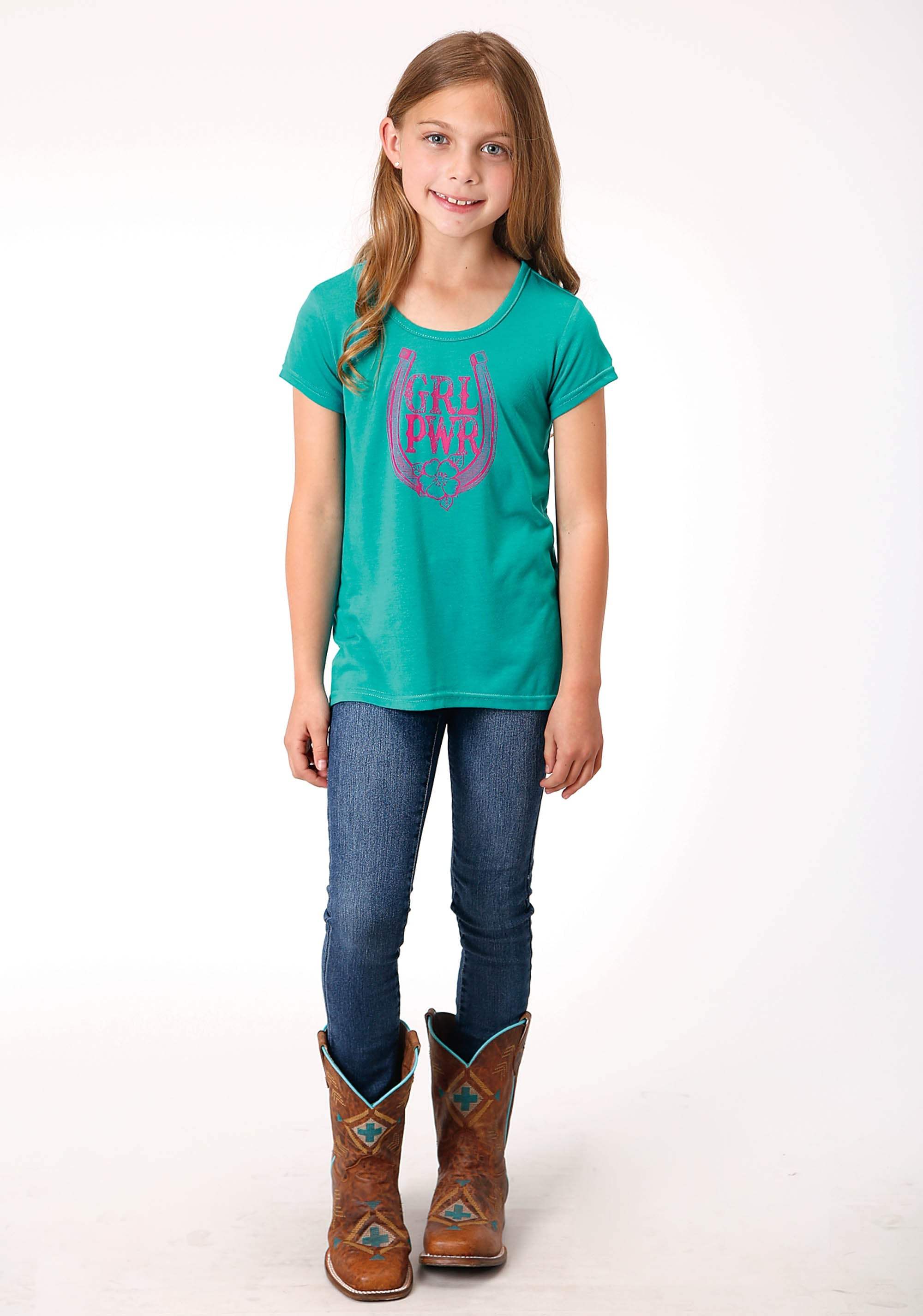 Roper Girls Short Sleeve Knit Poly Rayon Jersey Short Sleeve Swing T T-Shirt - Roper - Flyclothing LLC