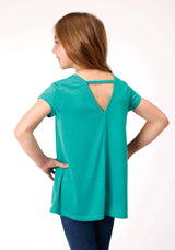 Roper Girls Short Sleeve Knit Poly Rayon Jersey Short Sleeve Swing T T-Shirt - Roper - Flyclothing LLC