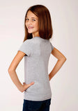 Roper Girls Gray With Ride Like A Girl Screen Print Short Sleeve Knit T-Shirt - Roper