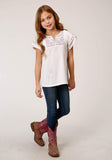 Roper Girls Cotton Milange Short Sleeve Knit T-Shirt - Roper
