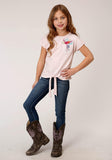 Roper Girls Cotton Milange Short Sleeve Knit T-Shirt - Roper