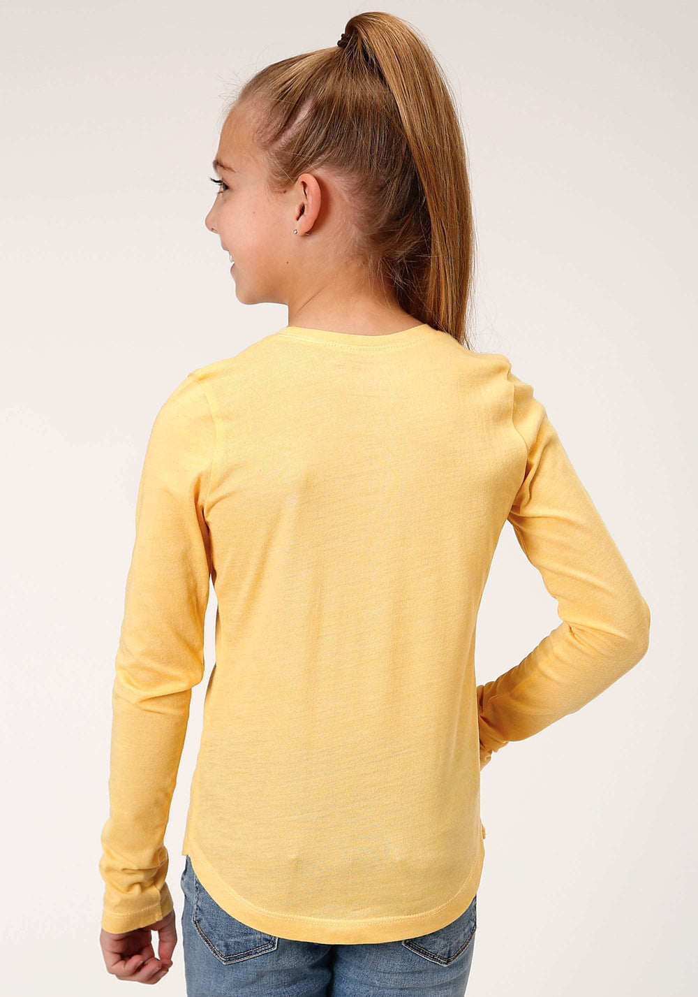 Roper Girls Long Sleeve Knit Poly Rayon Long Sleeve Scoop Neck T T-Shirt - Roper - Flyclothing LLC