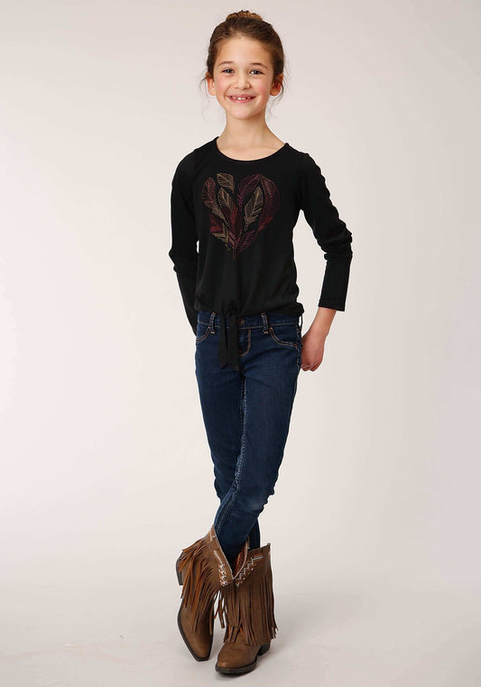Roper Girls Long Sleeve Knit Poly Rayon Jersey Long Sleeve T T-Shirt - Roper - Flyclothing LLC
