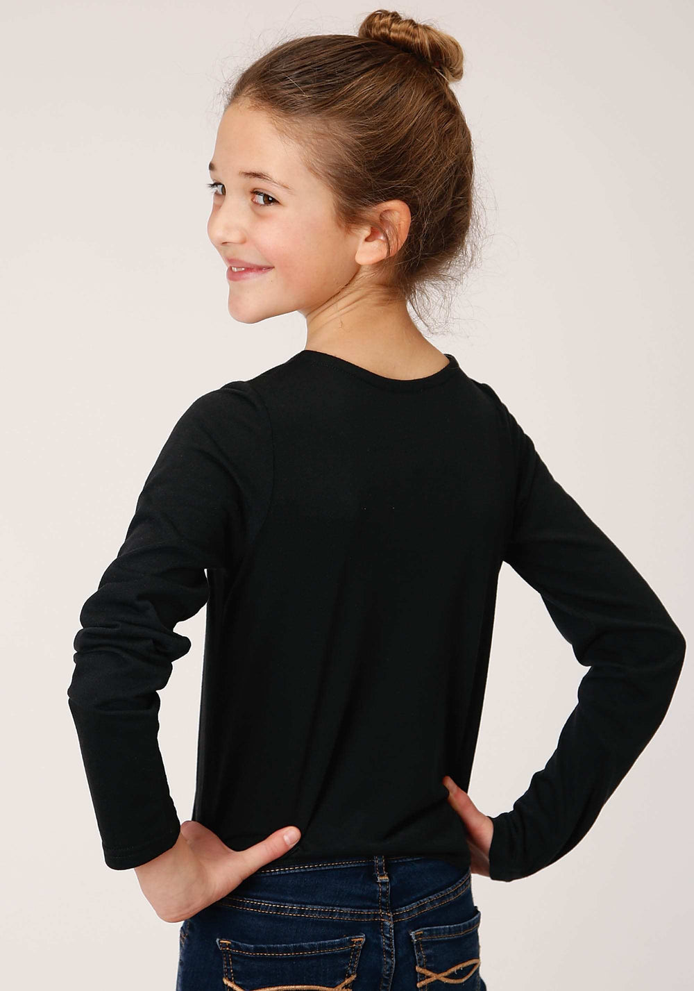 Roper Girls Long Sleeve Knit Poly Rayon Jersey Long Sleeve T T-Shirt - Roper - Flyclothing LLC