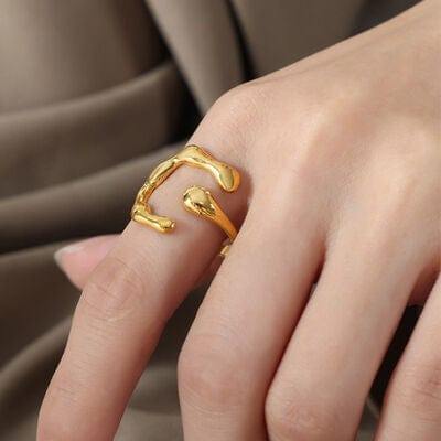 18K Gold-Plated Irregular Open Ring - Trendsi