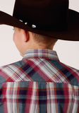 Roper Boys Long Sleeve Snap Honor Plaid Western Shirt - Roper