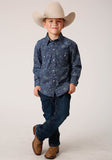 Roper Boys Long Sleeve Snap Vintage Paisley Print Western Shirt - Roper