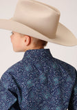Roper Boys Long Sleeve Snap Vintage Paisley Print Western Shirt - Roper