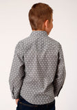 Roper Boys Long Sleeve Snap Checked Diamonds Print Western Shirt - Roper