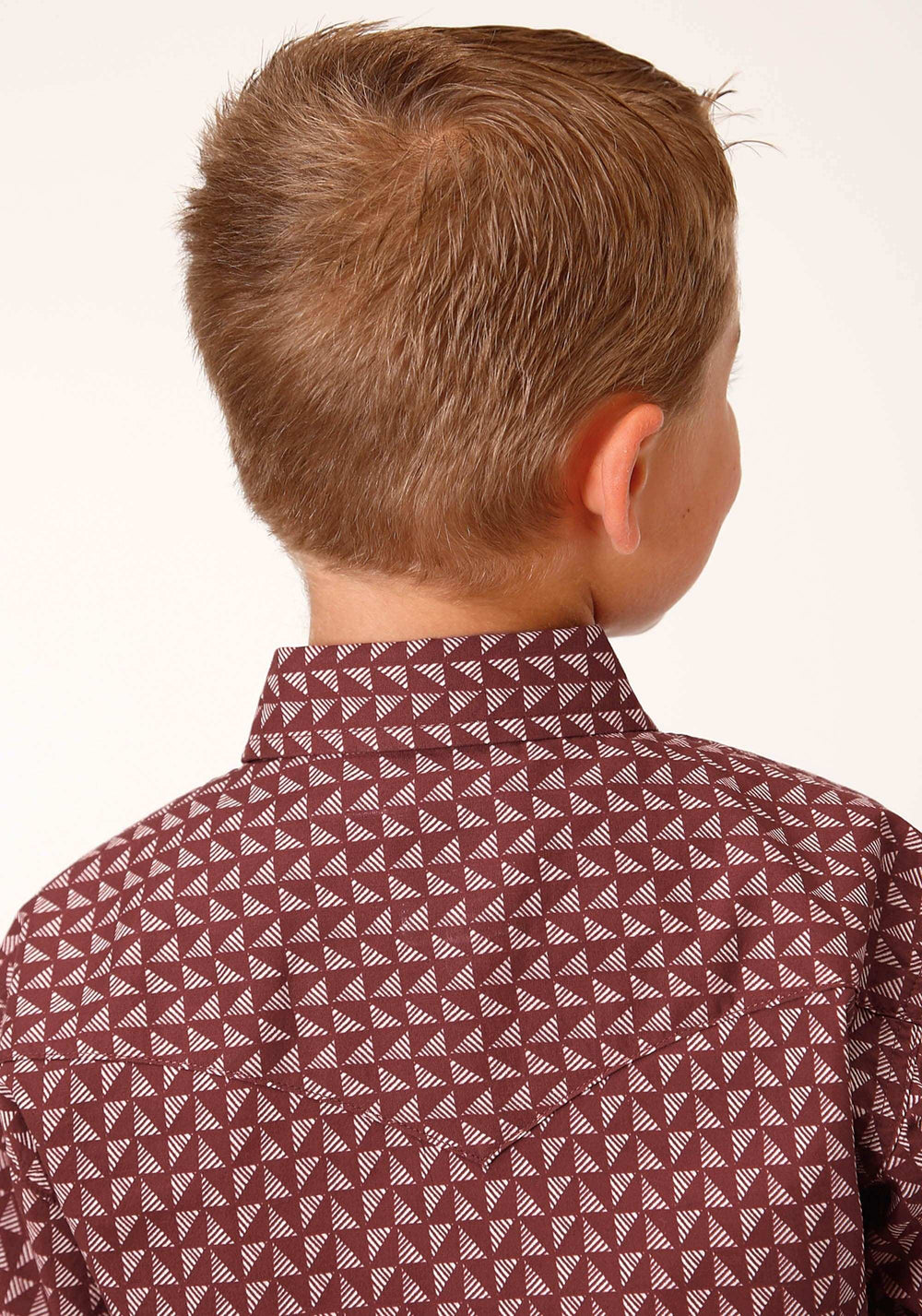 Roper Boys Long Sleeve Snap Red Shadow Geo Western Shirt - Roper - Flyclothing LLC