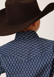 Roper Boys Long Sleeve Snap Midnight Geo Western Shirt - Roper