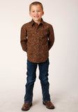 Roper Boys Long Sleeve Snap Vintage Paisley Western Shirt - Roper