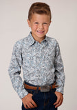 Roper Boys Long Sleeve Snap Vintage Paisley Print Western Shirt - Roper