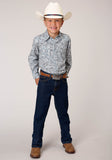 Roper Boys Long Sleeve Snap Vintage Paisley Print Western Shirt - Roper