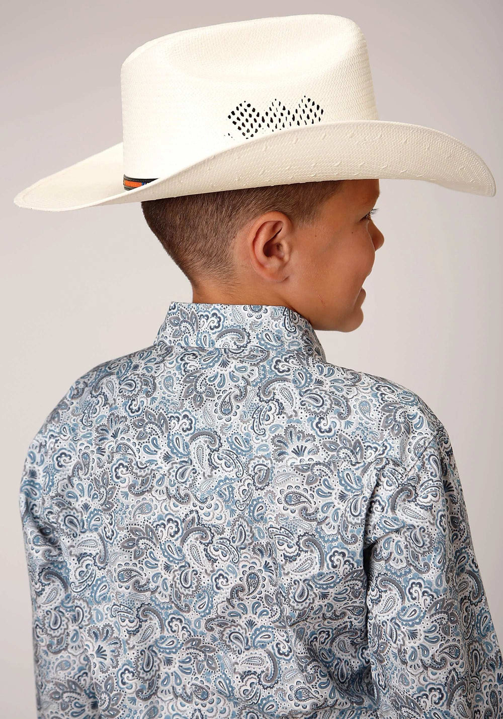 Roper Boys Long Sleeve Snap Vintage Paisley Print Western Shirt - Roper - Flyclothing LLC