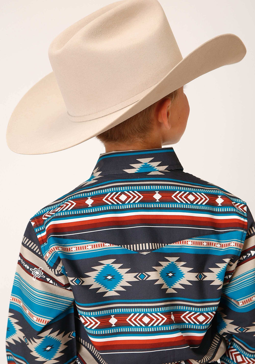 Roper Boys Long Sleeve Snap Aztec Blanket Print Western Shirt - Roper - Flyclothing LLC