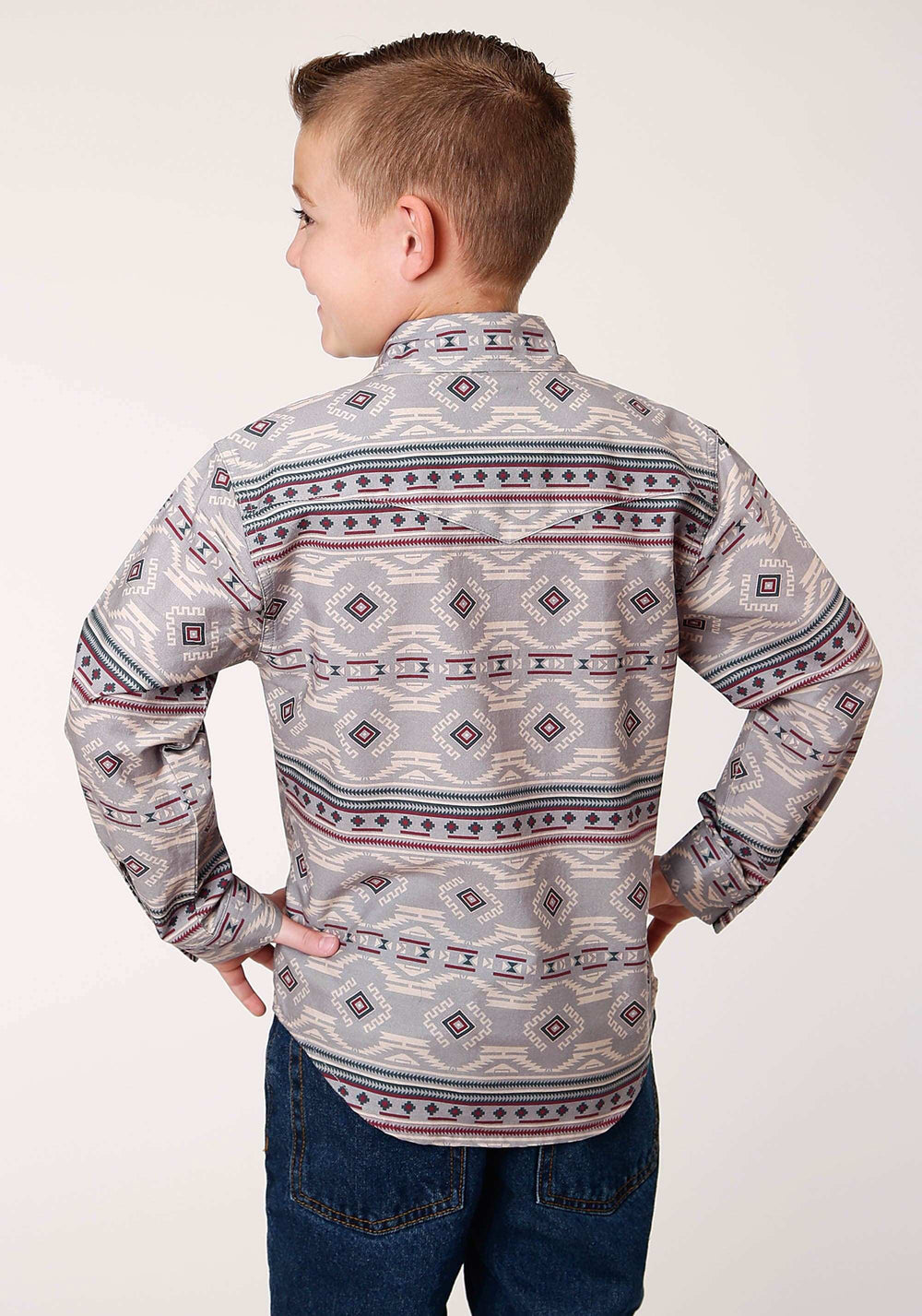 Roper Boys Long Sleeve Snap Blanket Aztec Print Western Shirt - Roper - Flyclothing LLC