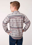 Roper Boys Long Sleeve Snap Blanket Aztec Print Western Shirt - Roper