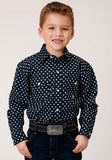 Roper Boys Long Sleeve Snap New Star Foulard Western Shirt - Roper