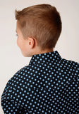 Roper Boys Long Sleeve Snap New Star Foulard Western Shirt - Roper