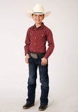 Roper Boys Long Sleeve Snap Victorian Foulard Western Shirt - Roper