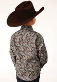 Roper Boys Long Sleeve Snap Pine Paisley Western Shirt - Roper