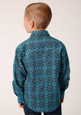 Roper Boys Long Sleeve Snap Gothic Medallion Western Shirt - Roper - Flyclothing LLC