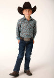 Roper Boys Long Sleeve Snap Turquoise Mine Paisley Western Shirt - Roper - Flyclothing LLC