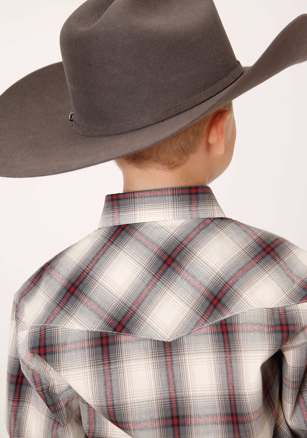 Roper Boys Long Sleeve Snap Smoke House Ombre Plaid Western Shirt - Roper - Flyclothing LLC