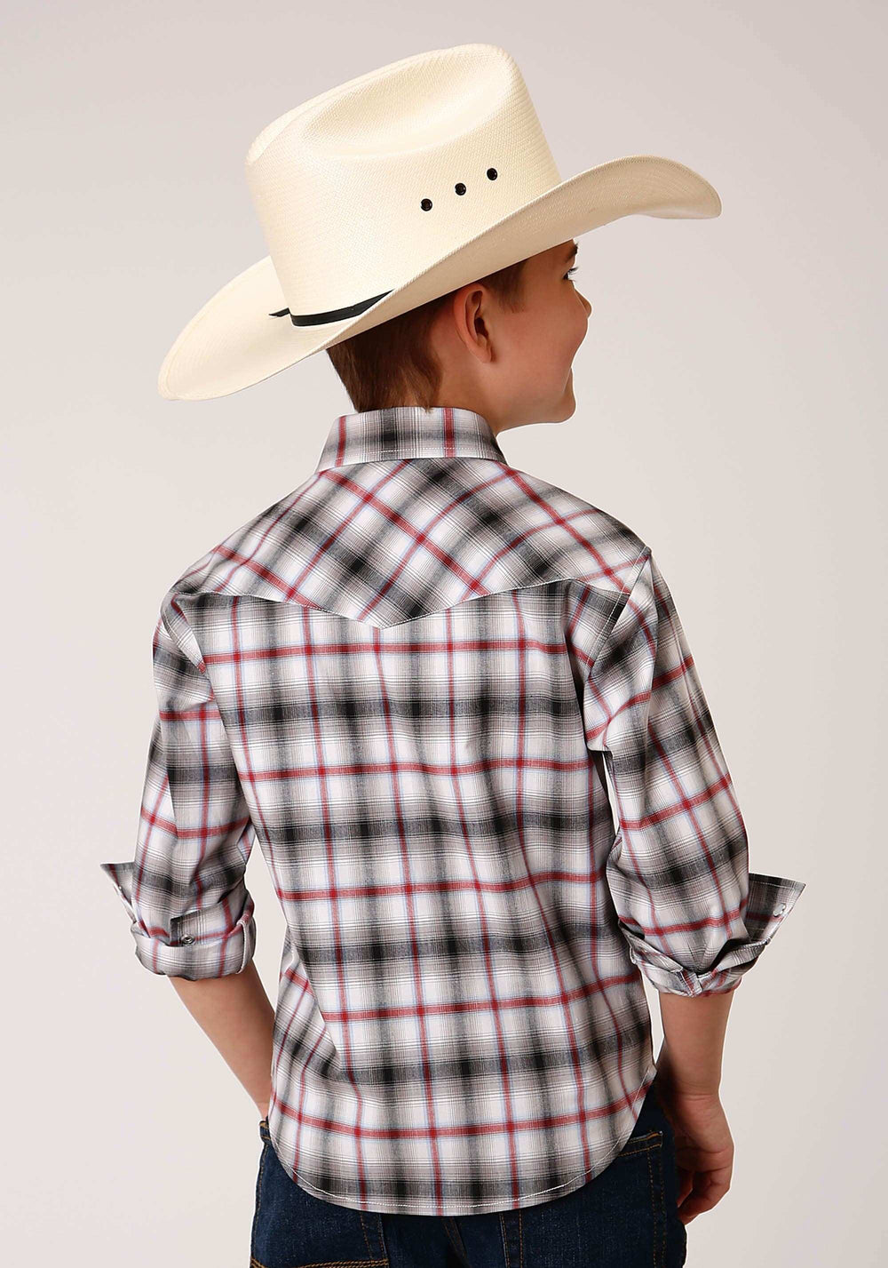 Roper Boys Long Sleeve Snap Classic Ombre Stretch Plaid Western Shirt - Roper - Flyclothing LLC