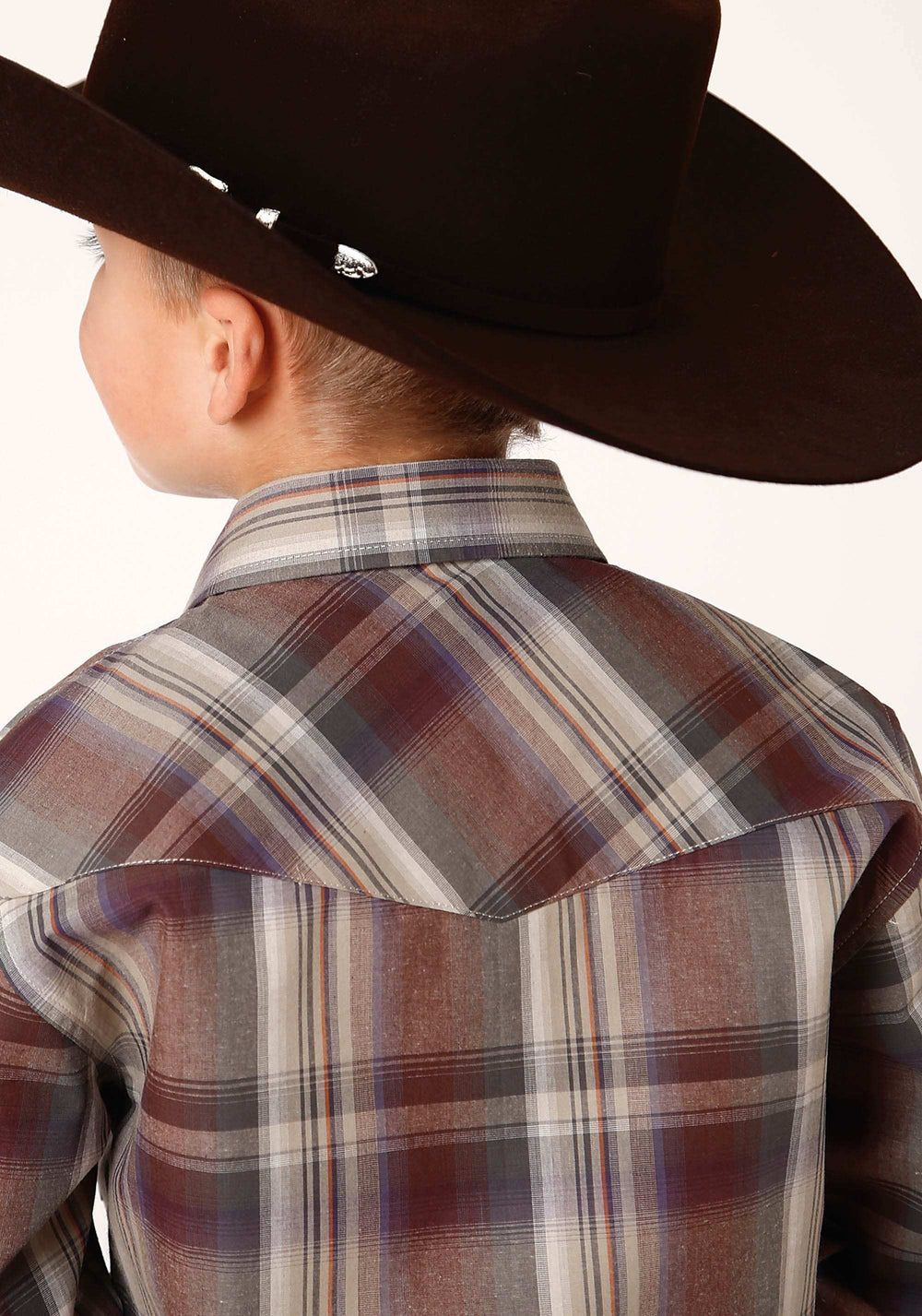 Roper Boys Long Sleeve Snap Cider Plaid Western Shirt - Roper - Flyclothing LLC