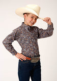 Roper Boys Long Sleeve Button Country Paisley Western Shirt - Roper