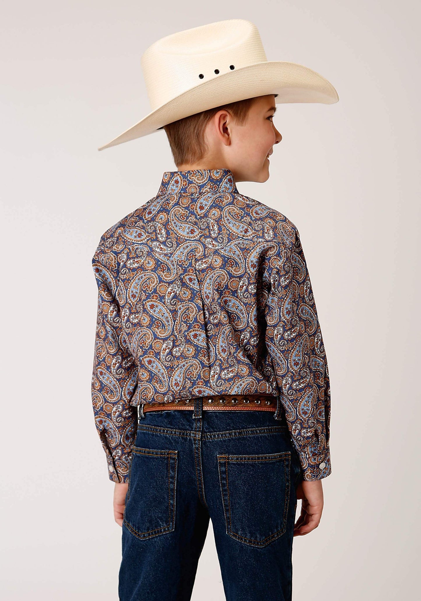 Roper Boys Long Sleeve Button Country Paisley Western Shirt - Roper - Flyclothing LLC