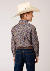 Roper Boys Long Sleeve Button Country Paisley Western Shirt - Roper - Flyclothing LLC