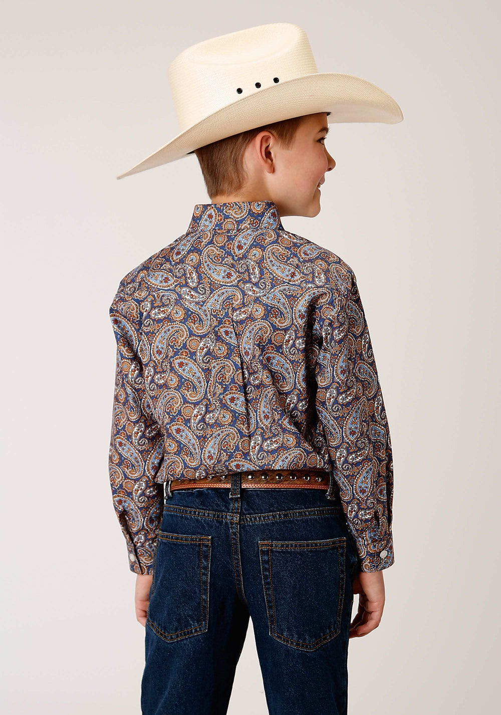 Roper Boys Long Sleeve Button Country Paisley Western Shirt - Roper - Flyclothing LLC