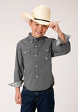 Roper Boys Long Sleeve Button Diamond Star Geo Western Shirt - Roper