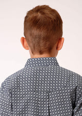 Roper Boys Long Sleeve Button Bell Foulard Western Shirt - Roper - Flyclothing LLC