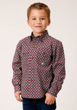 Roper Boys Long Sleeve Button Classic Foulard Western Shirt - Roper
