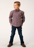 Roper Boys Long Sleeve Button Classic Foulard Western Shirt - Roper