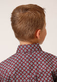 Roper Boys Long Sleeve Button Classic Foulard Western Shirt - Roper
