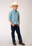 Roper Boys Long Sleeve Button Stretch Check Western Shirt - Roper