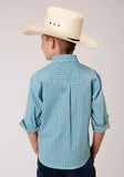 Roper Boys Long Sleeve Button Stretch Check Western Shirt - Roper