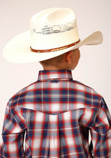 Roper Boys Long Sleeve Button Independence Plaid Western Shirt - Roper - Flyclothing LLC