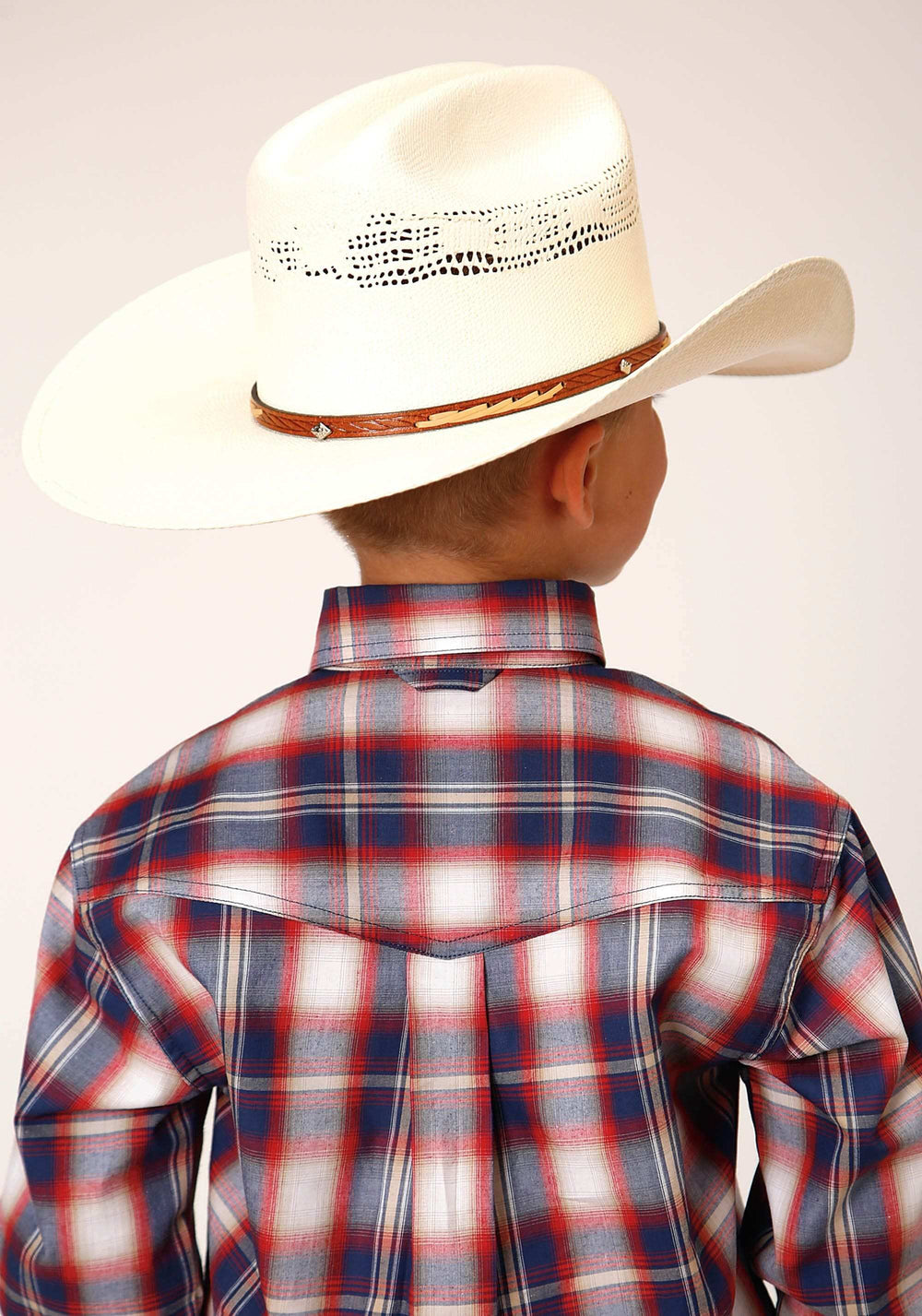 Roper Boys Long Sleeve Button Independence Plaid Western Shirt - Roper - Flyclothing LLC