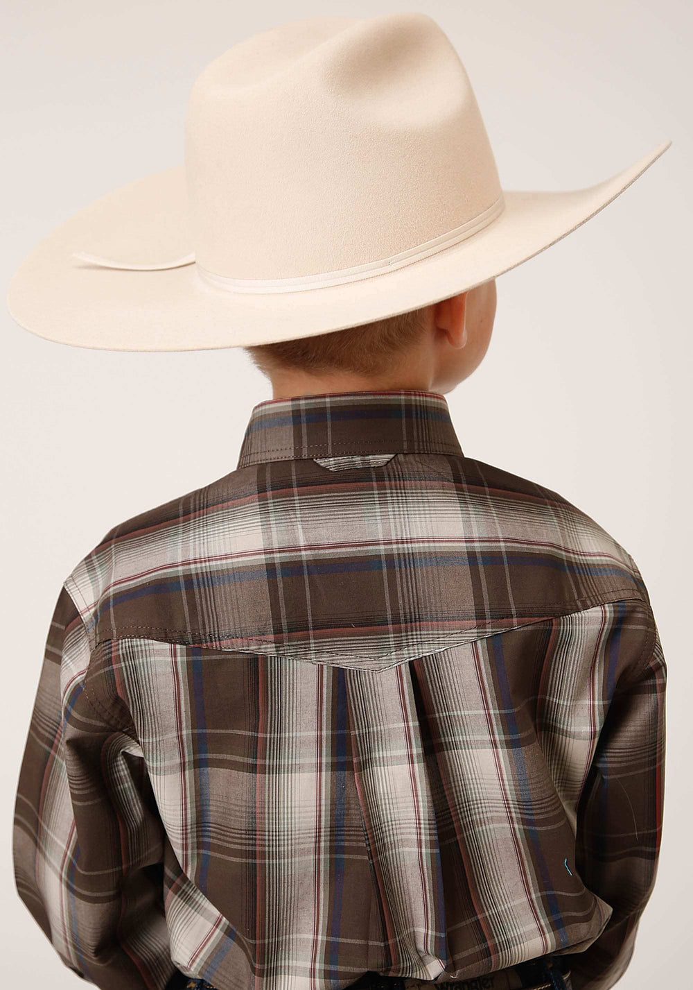 Roper Boys Long Sleeve Button Pinewood Plaid Western Shirt - Roper - Flyclothing LLC